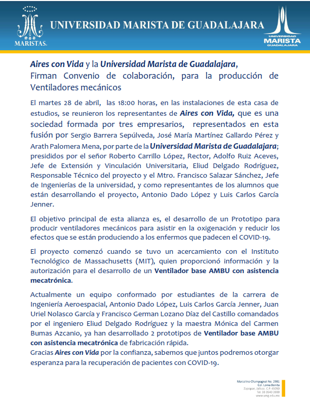 Aires con Vida y la Universidad Marista de Guadalajara
